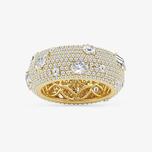 Multi-Shape Lab Grown Diamond Pave Scatter Eternity Band