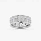 Princess and Round Lab Grown Diamond Wide Eternity Band