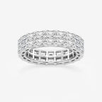 Emerald Lab Grown Diamond Double Row Eternity Band