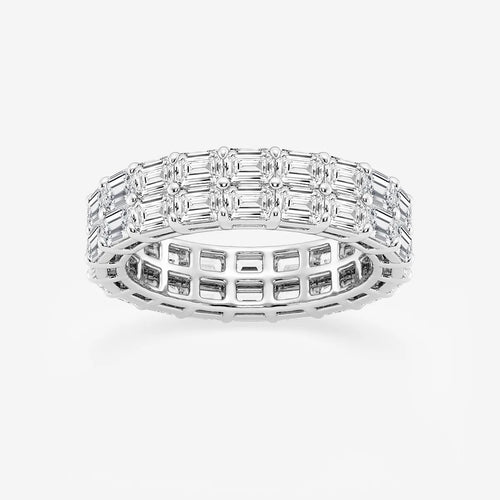 Emerald Lab Grown Diamond Double Row Eternity Band