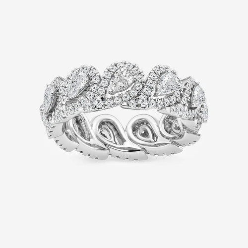 Pear Lab Grown Diamond Halo Eternity Band