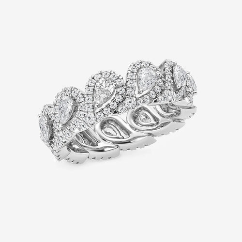 Pear Lab Grown Diamond Halo Eternity Band
