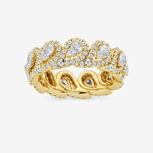 Pear Lab Grown Diamond Halo Eternity Band
