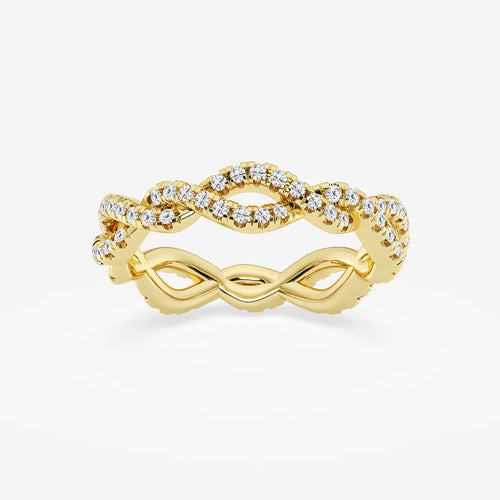 Round Lab Grown Diamond Infinity Twist Eternity Band