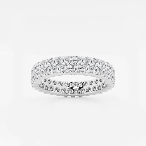 Round Lab Grown Diamond Double Row Eternity Band
