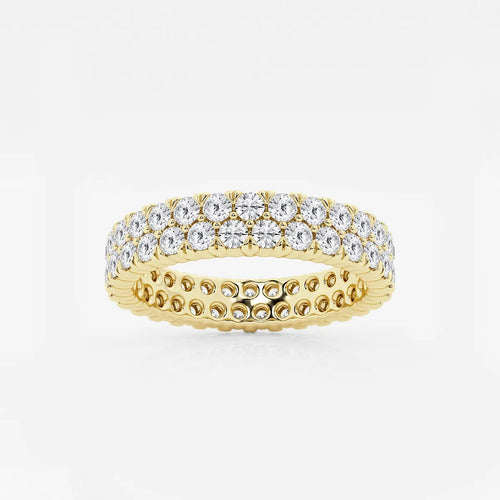 Round Lab Grown Diamond Double Row Eternity Band