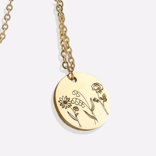 Birth Flower Bouquet Necklace