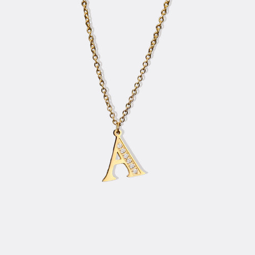 Crystal Accent Letter Satellite Necklace