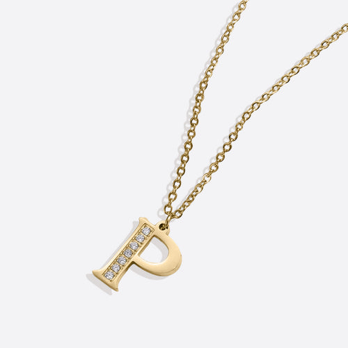 Crystal Accent Letter Satellite Necklace