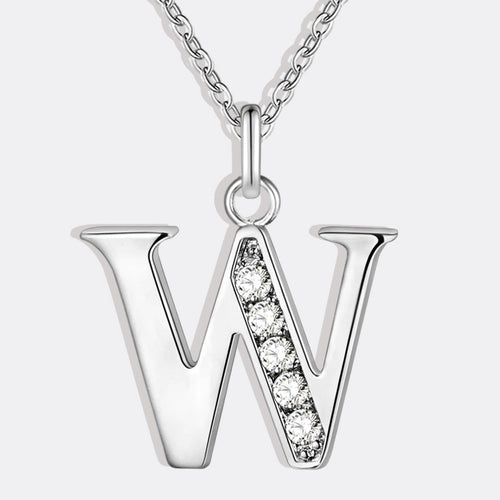 Crystal Accent Letter Satellite Necklace