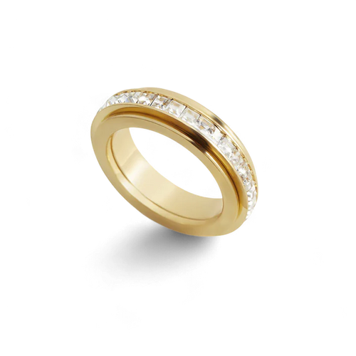 Crystal Statement Spinning Fidget Ring