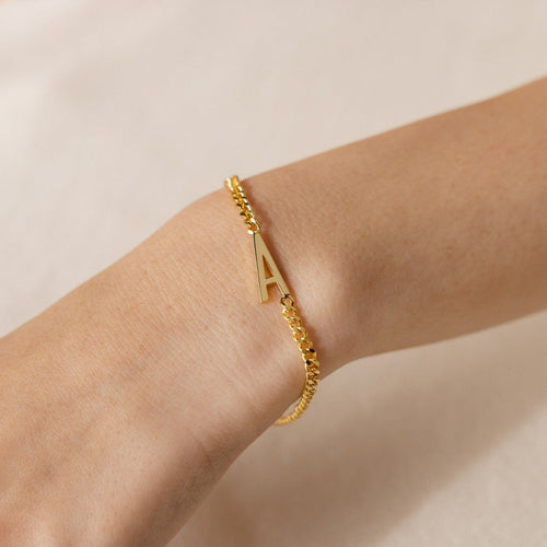Curb Chain Letter Bracelet