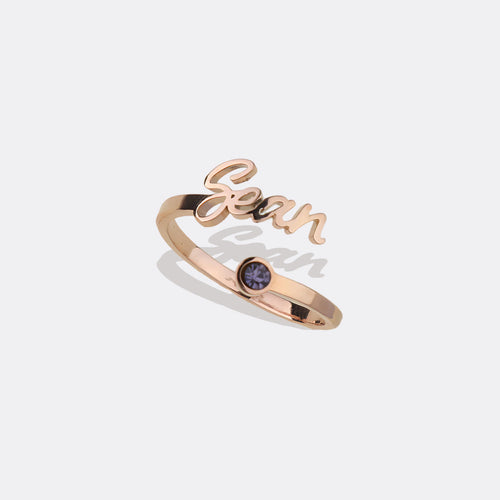Custom Name Birthstone Ring