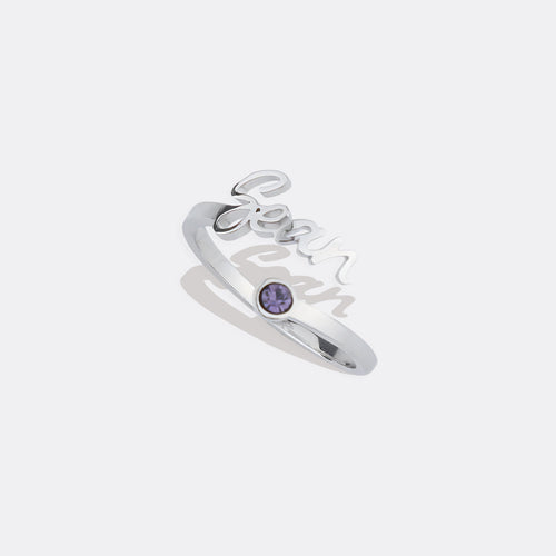 Custom Name Birthstone Ring