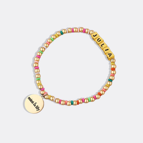 Custom Waterproof Rainbow Beaded Friendship Bracelet
