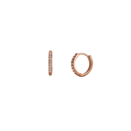 Pave Huggie Hoop Earrings
