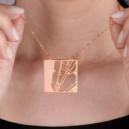 Custom Map Pendant Necklace