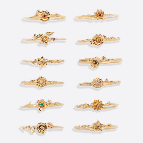 Dainty Birth Flower Ring