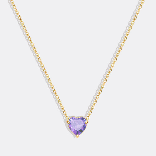 Dainty Birthstone Heart Necklace