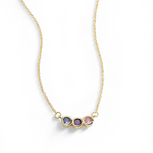 Dainty Family Birthstones Necklace