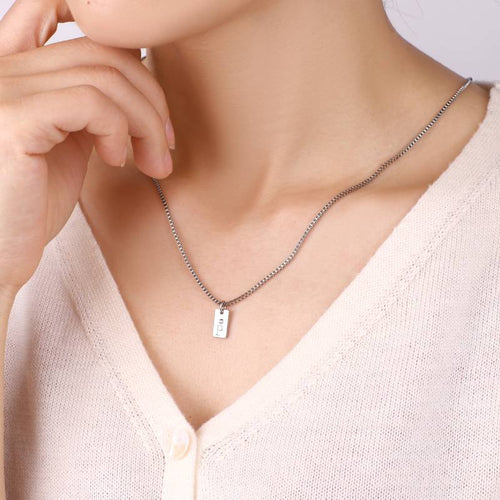 Dainty Pave Tag Initial Necklace