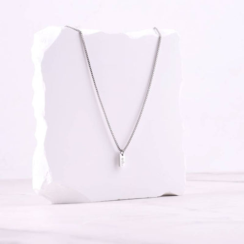 Dainty Pave Tag Initial Necklace