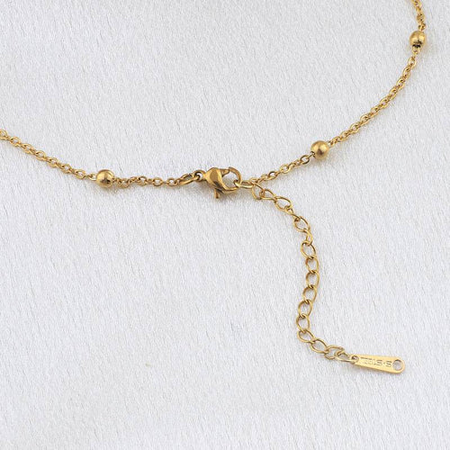 Droplet Birthstone & Initial Necklace