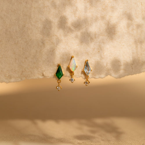 Emerald Kite Drop Earrings
