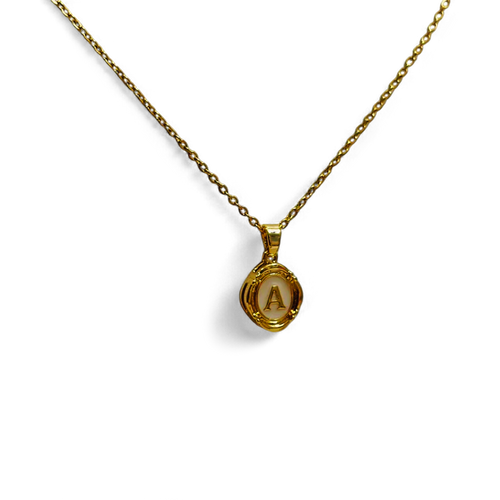 Enamel Initial Pendant Necklace