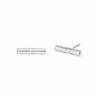Engraved Sunburst Bar Stud Earrings