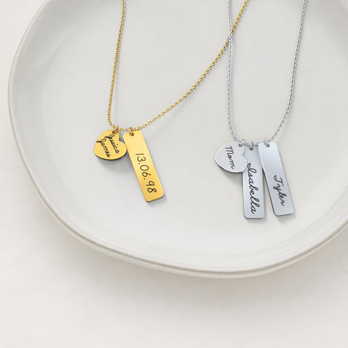 Engraved Heart Pendant Necklace • Best Friend Gift