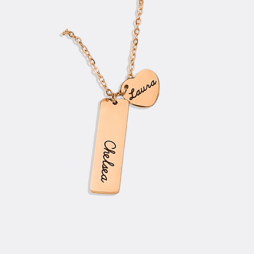 Engraved Heart Pendant Necklace • Best Friend Gift