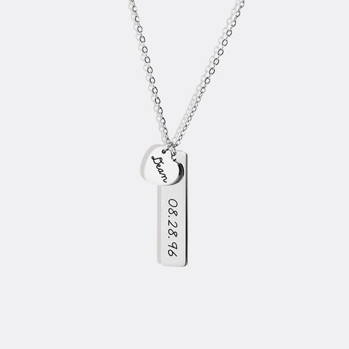 Engraved Heart Pendant Necklace • Best Friend Gift