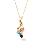 Family Hearts Birthstone Flow Necklace