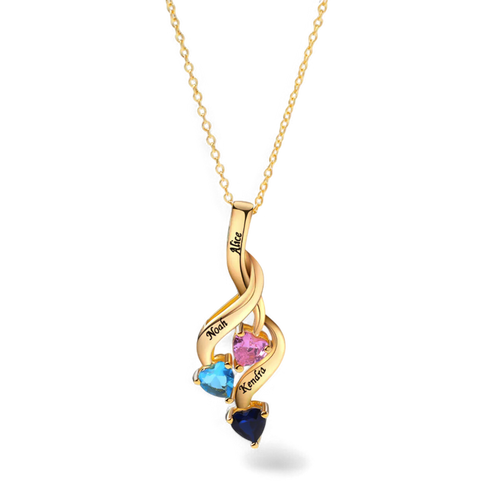 Family Hearts Birthstone Flow Necklace