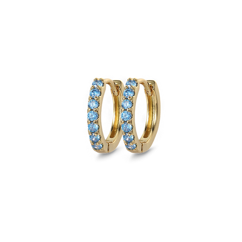 Gemstone Sleeper Huggie Hoop Earrings