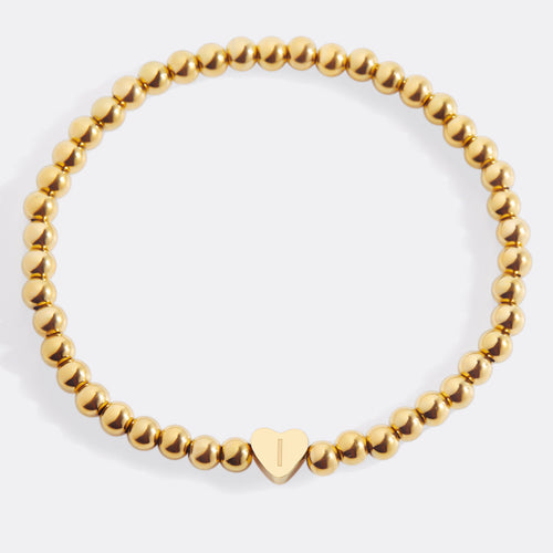 Beaded Bracelet with Heart Initial