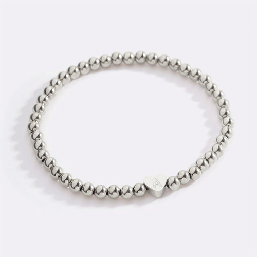 Beaded Bracelet with Heart Initial