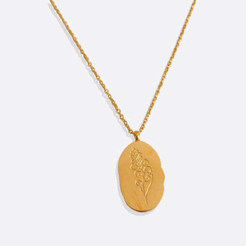 Birth Flower Pendant Necklace