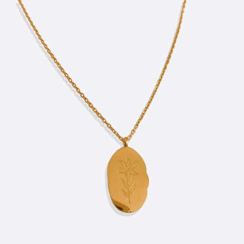 Birth Flower Pendant Necklace