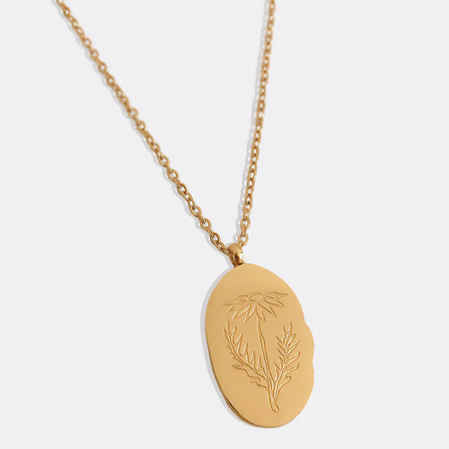 Birth Flower Pendant Necklace