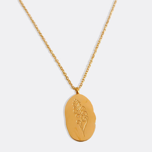 Birth Flower Pendant Necklace