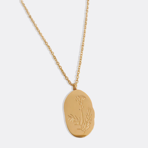 Birth Flower Pendant Necklace
