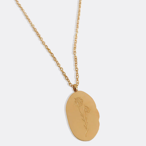 Birth Flower Pendant Necklace