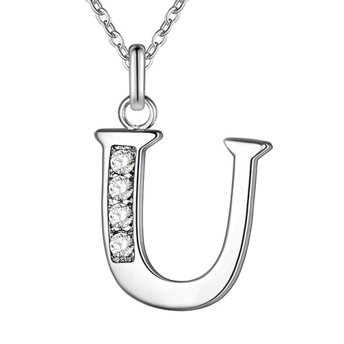 Crystal Accent Letter Satellite Necklace