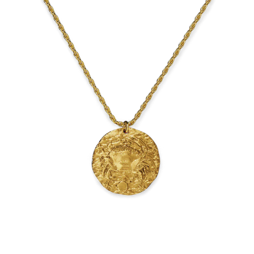 Hammered Zodiac Pendant Necklace