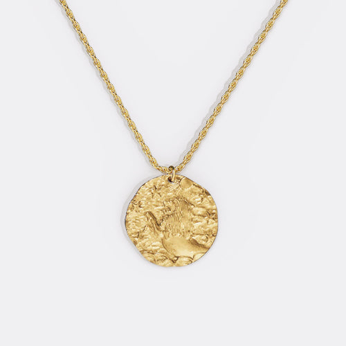 Hammered Zodiac Pendant Necklace