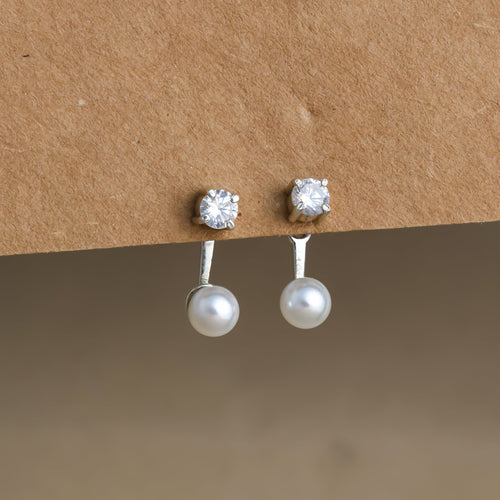 Diamond Pearl Ear Jackets