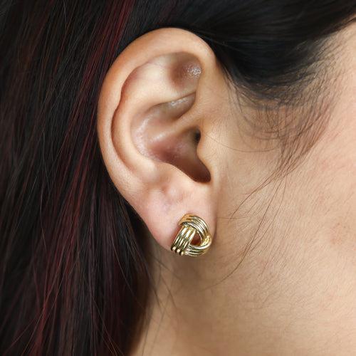 Bold Triple Knot Stud Earrings