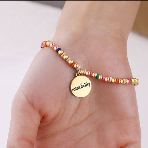 Custom Waterproof Rainbow Beaded Friendship Bracelet